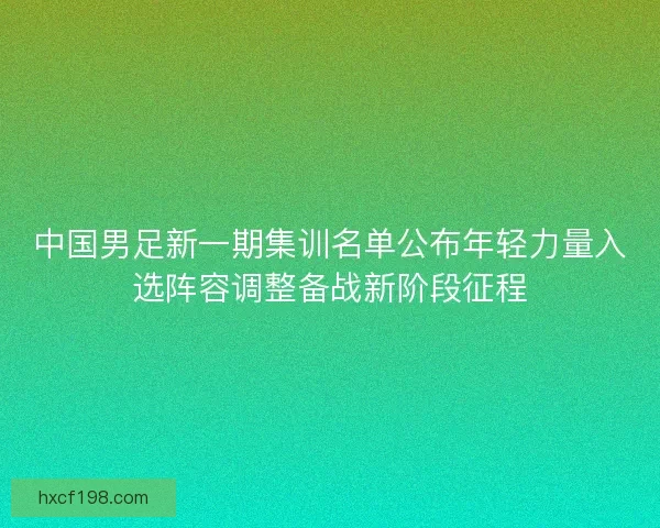 中国男足新一期集训名单公布年轻力量入选阵容调整备战新阶段征程