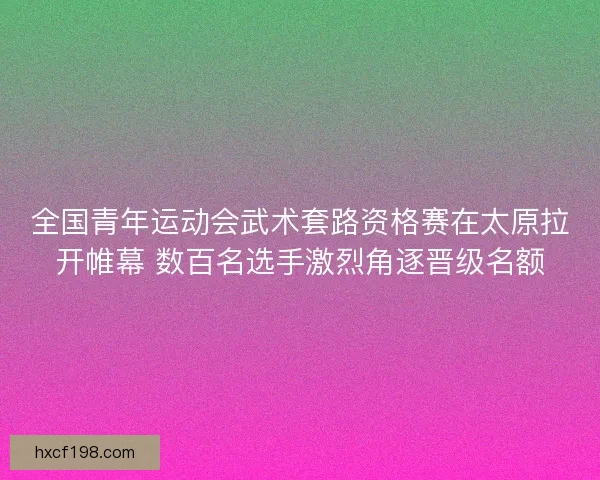 全国青年运动会武术套路资格赛在太原拉开帷幕 数百名选手激烈角逐晋级名额