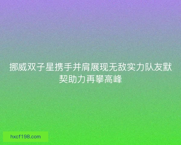 挪威双子星携手并肩展现无敌实力队友默契助力再攀高峰